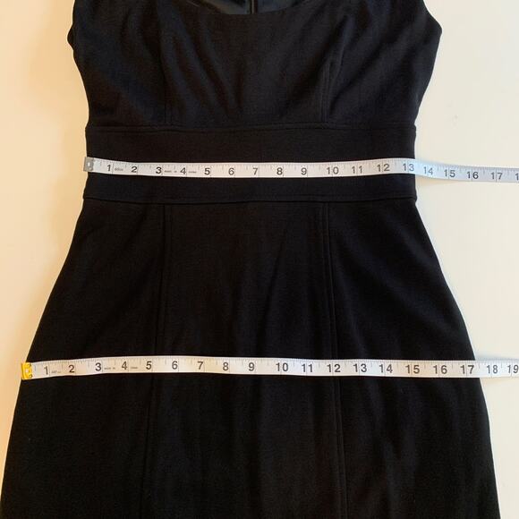 Eliza J Sheath Dress Women 4 Black Boat Neck Knee Length Sleeveless LBD Lined38 - Picture 12 of 14